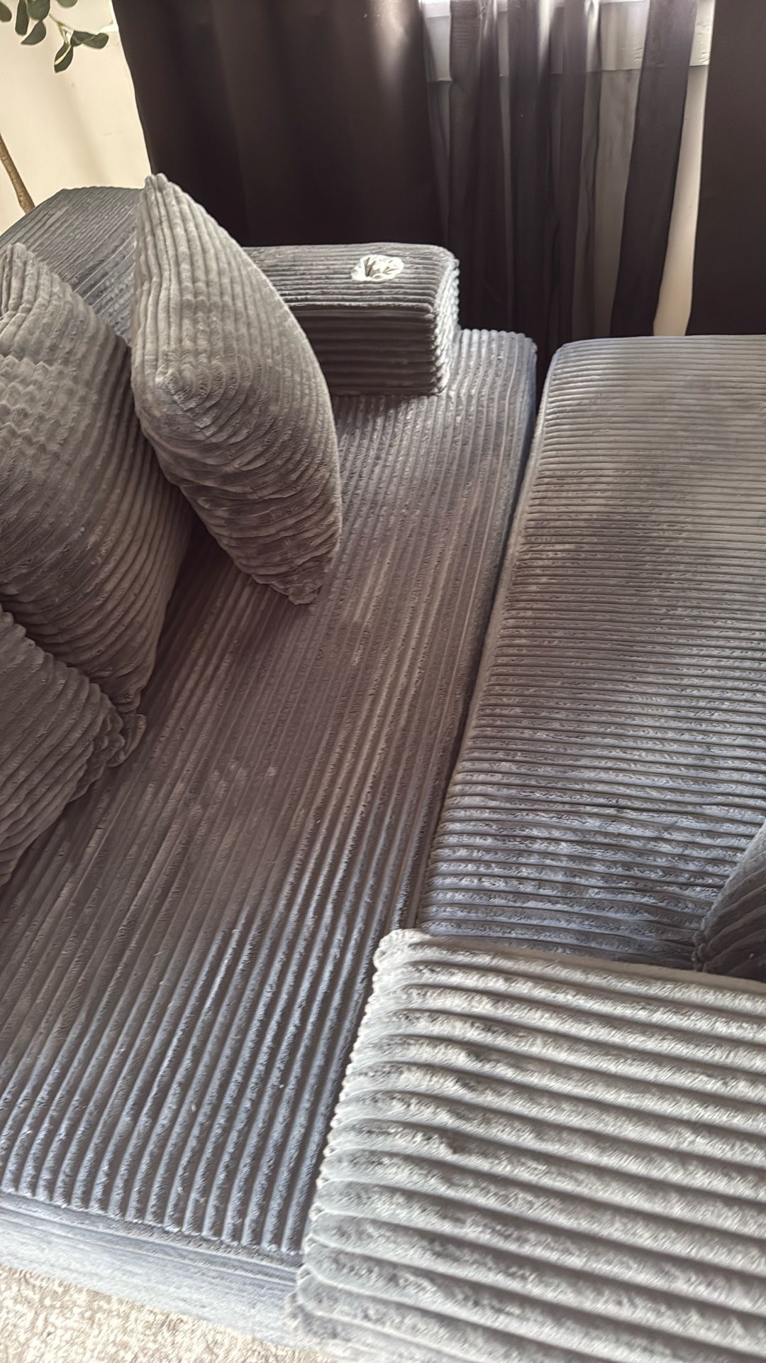 Boneless Sectional couch 96.8 Dark Gray