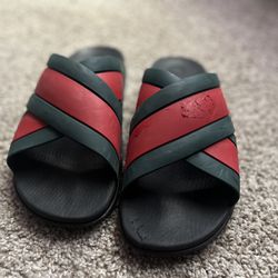 Gucci Web Cross Slides red And Green
