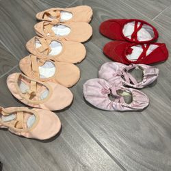 5 pairs of Girls Ballet Shoes Size13-Y1.5