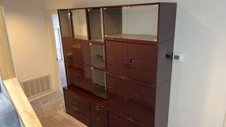 Nice Deep Maroon Lacquer Cabinet