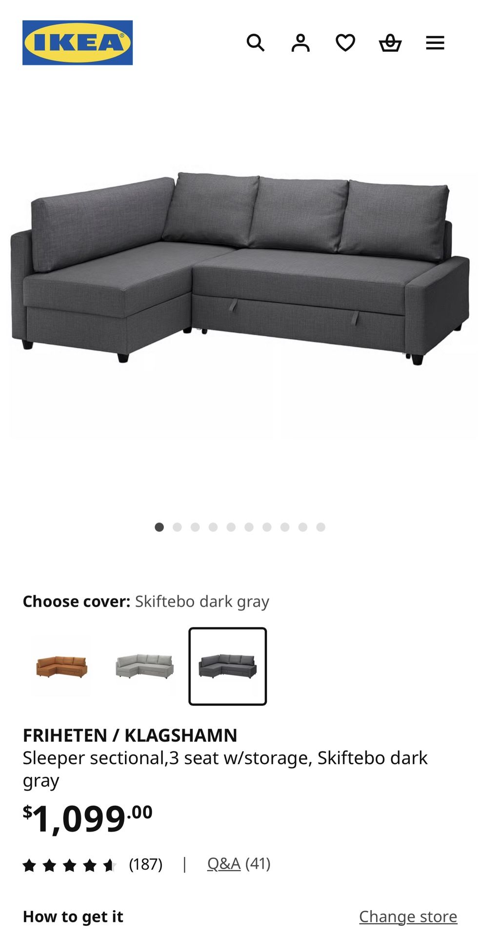 ✨ FOR SALE ✨ IKEA Friheten/Klagshamn Sleeper Sectional | Great Condition