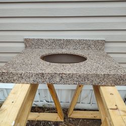 Granite Single Sink With Backsplash 