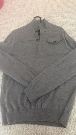 Banana Republic Men's 100% Merino Wool Sweater Size S - Gray Henley