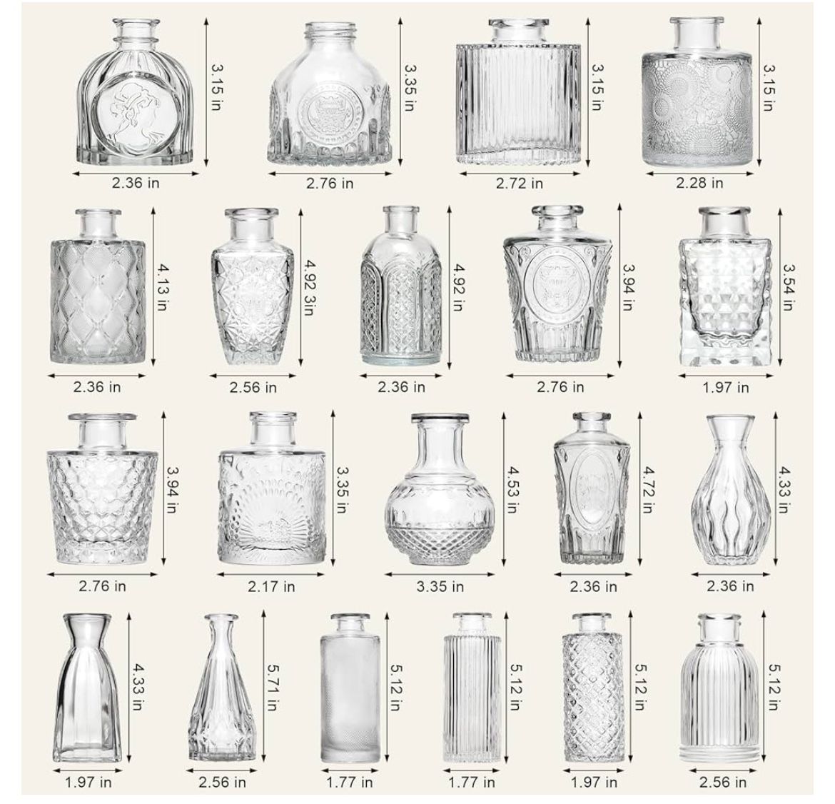 Vintage Inspired Bud Vases
