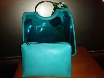 Transparent aqua purse