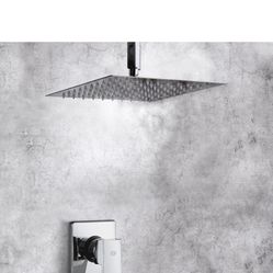 Ceiling Mount Square Rain Shower 10”   Nickel and Black And Gold CC 54 