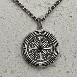 Compass Pendant Vincero Sterling Silver Necklace (READ DESCRIPTION)