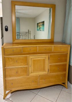 Dresser with mirror and matching night stand