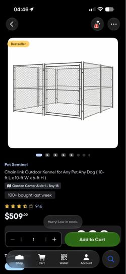 Pet Sentinel Chain Link Outdoor Dog Kennel