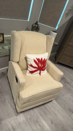 Swivel reclining chair beige