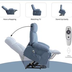 🥨Ergonomic Single Lounge Sofa Home Theater Seating Breathable Fabric Power Lift Recliner Chair for Elderly Adults Recliner with Massage Heat, Adjusta