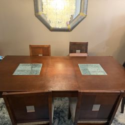 Dining Table With 5 Chairs (Extendable)