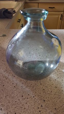 Smoke blue glass vase