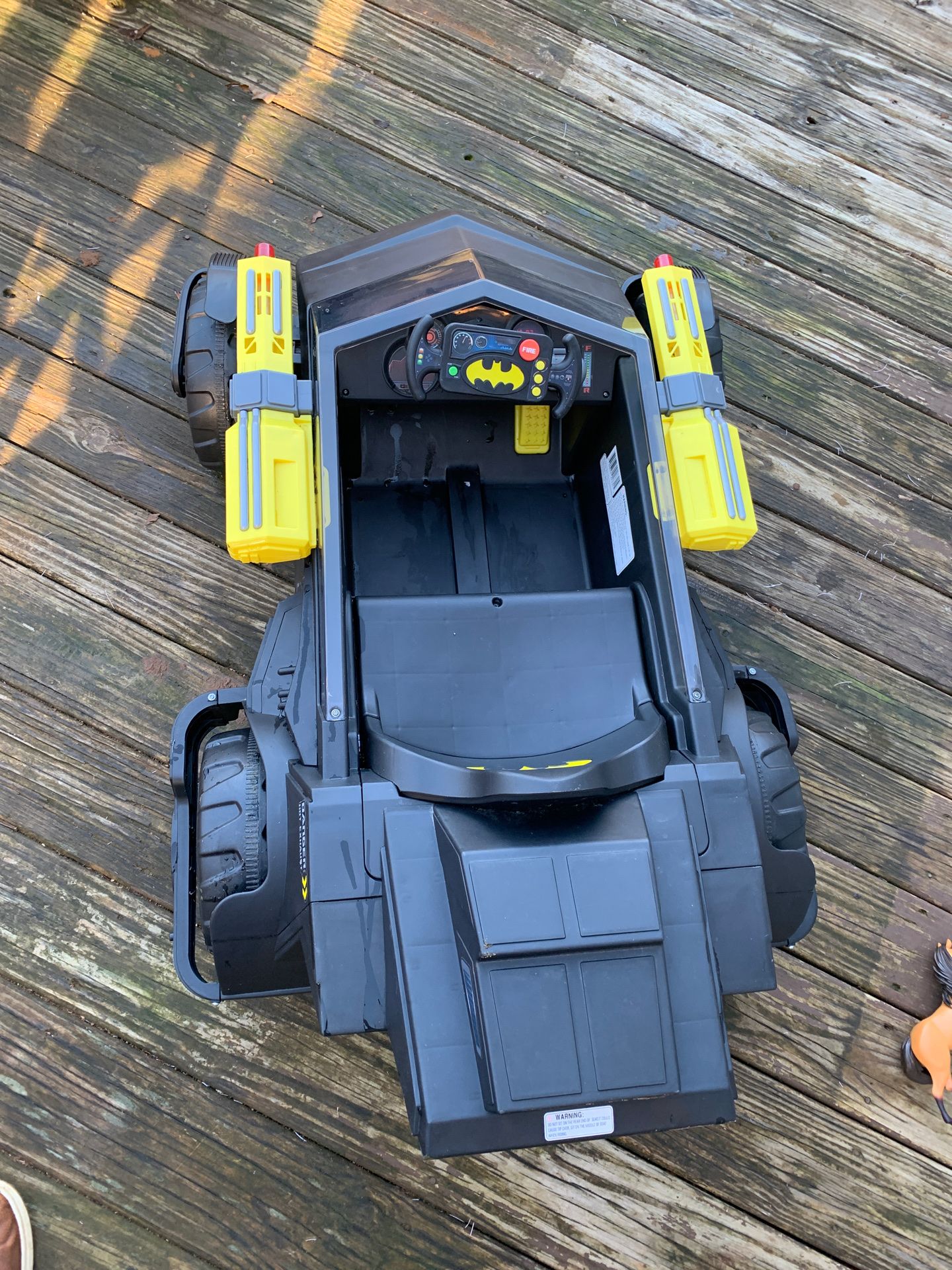 Bat man battery powered ride on car