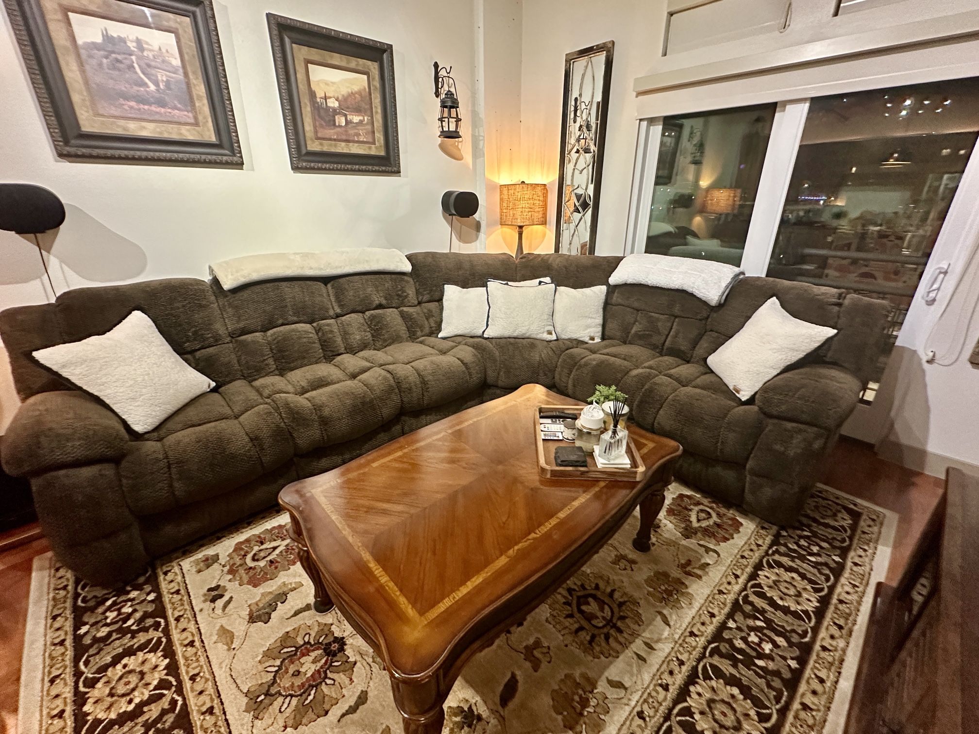 6-Piece Sectional Manual Recliner Couch (4-Recliners)