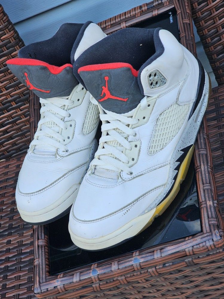 Nike Air Jordan 5 Retro OG “White Cement” 136027-104 Men’s Size 10.5