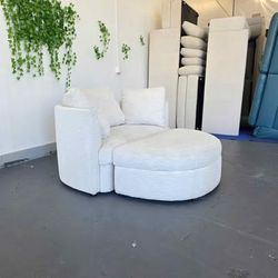 White Fabric Accent chair