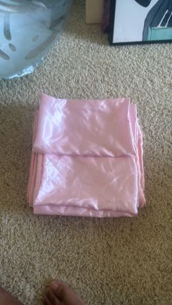 Silk Pink Bed Set + Blackout Curtains