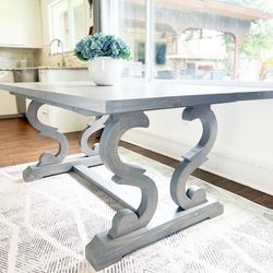 Custom Dining Table Farmhouse Country French Modern Rustic Solid Wood Set Restoration Hardware Insp Bench Hand Built Round Oval Counter Breakfast  