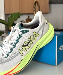 Hoka Running Sneakers White Neon Yellow
