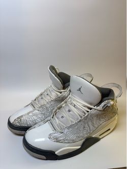 Jordan Men’s Mid Top Lace-Up Basketball Athletic Sneakers White/Gray/Black