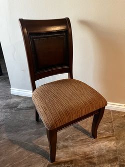Dark Wood Dining Chairs (4)