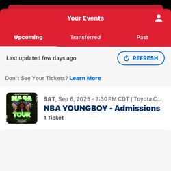 NBA YOUNGBOY (MASA) CONCERT TICKET FOR SELL 