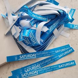 NEW Blue SATURDAY Wrist Bands For Parties 
