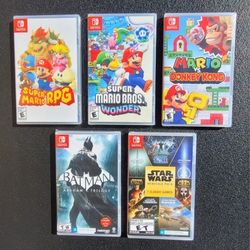 Super Mario RPG, Super Mario Wonder, Mario VS Donkey Kong, Batman Arkham Trilogy,  & Star Wars Heritage Pack - All New Sealed 