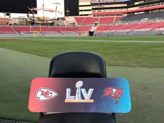 Super Bowl LV Buccaneers Chiefs NFL sign From In Stadium Tom Brady