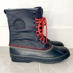 SOREL 1964 Premium Waterproof Boots Black Red NM1560-012 Mens 10
