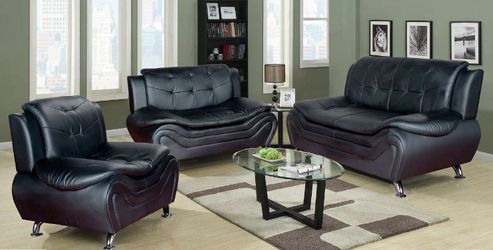 Free local delivery black sofa loveseat chair living room special