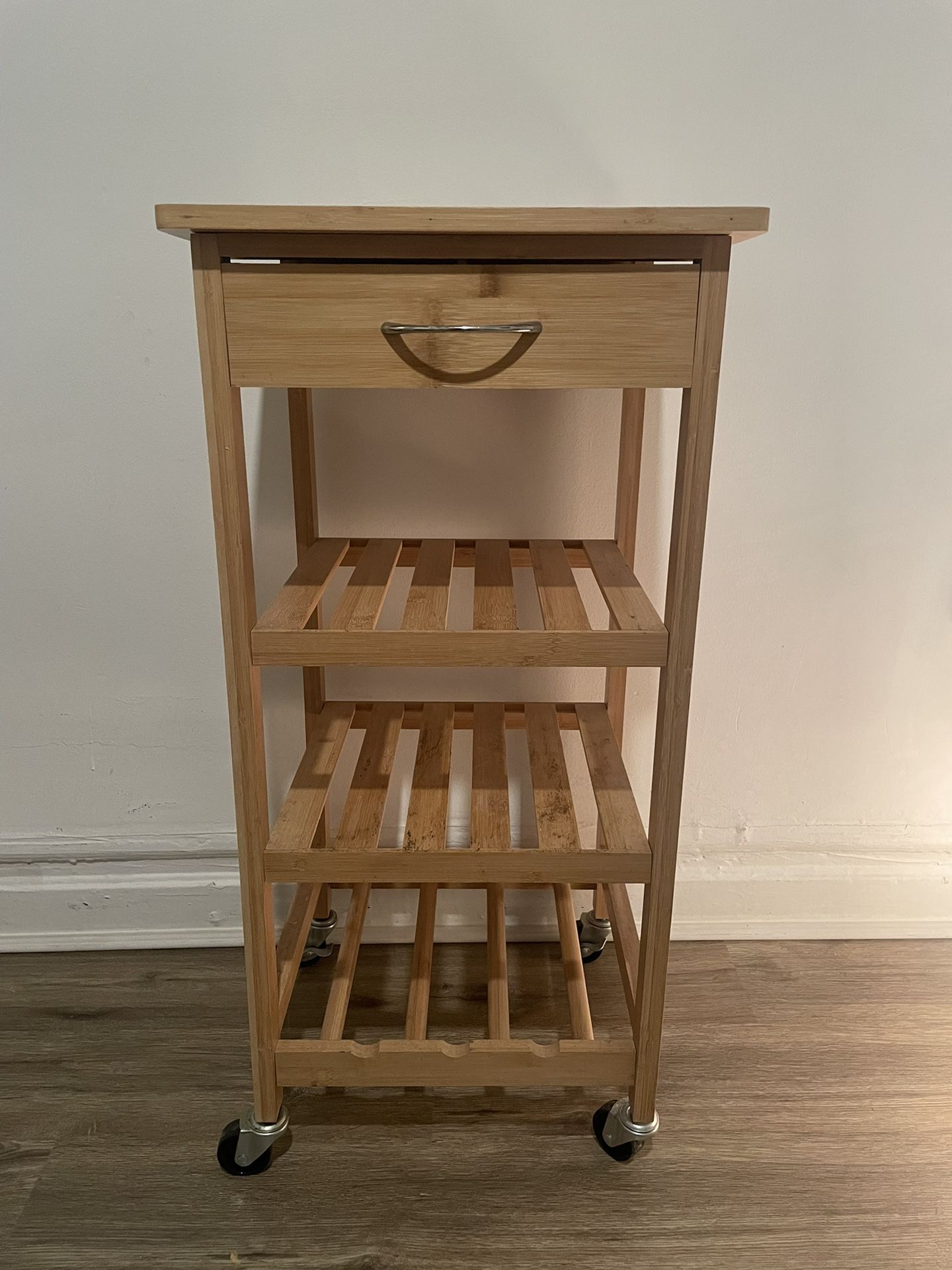 $40_Bamboo Kitchen Island Counter Table with Drawer