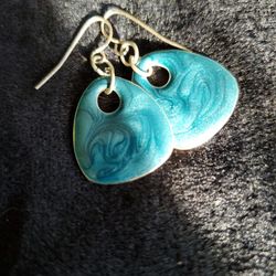 Blue Enamel Earrings $1
