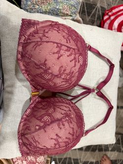 Burgundy Lace Push-Up Bra