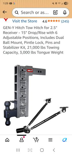 Gen Y 15 inch dropp hitch and stabilizer
