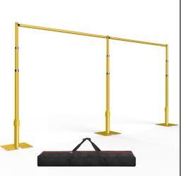 EMART Backdrop Stand Heavy Duty 8.9ftx20ft, Adjustable Pipe And Drape Photo Background Support Kit, Metal Frame With Flat Base For Wedding Birthday Pa
