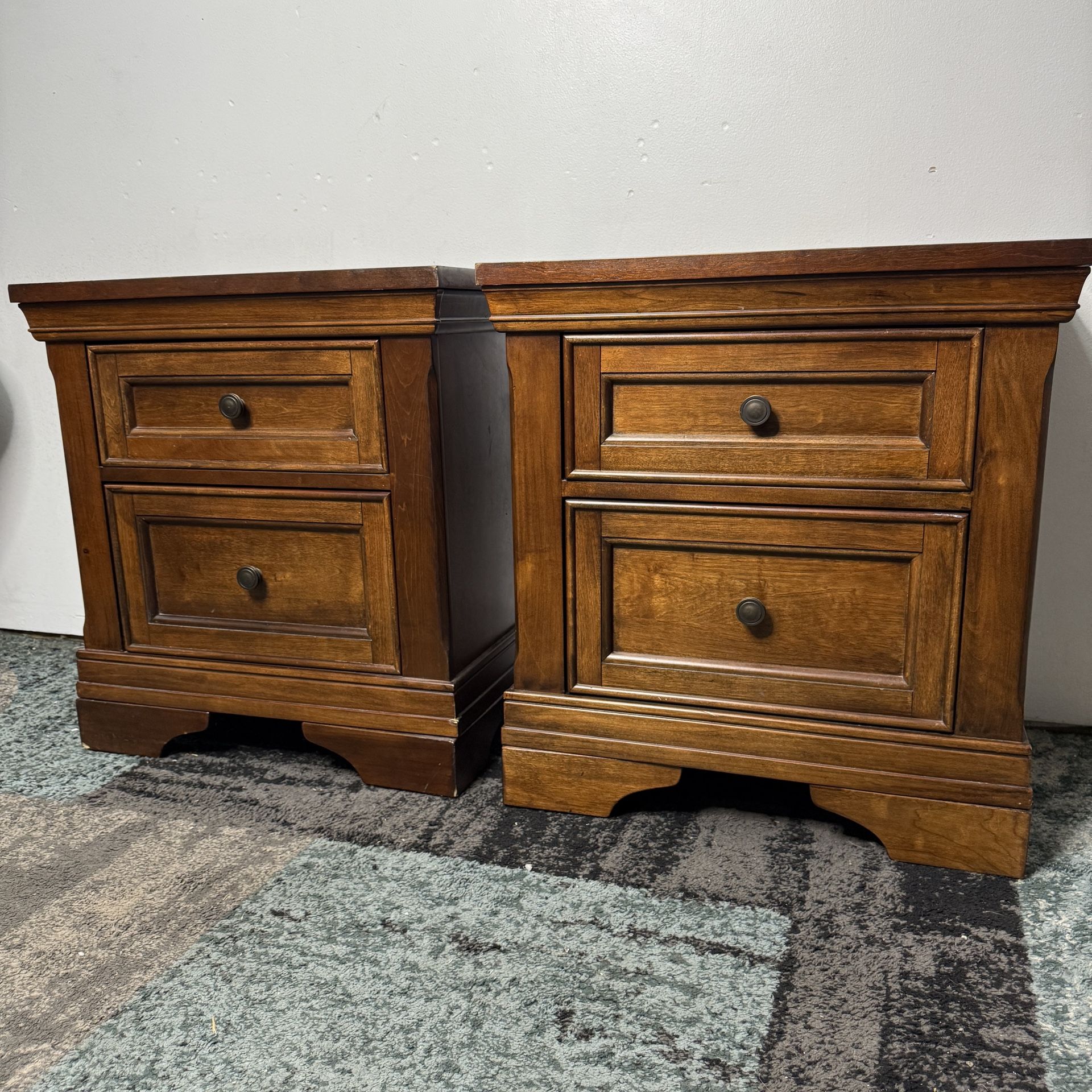 Nightstands Set Of 2 End Tables With Storage Drawers