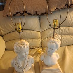 Decorator Lamps Velican Victorian Vintage Inspired  Ceramic Boy AND Girl Image
