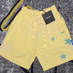 Yellow Palm Angles Shorts 