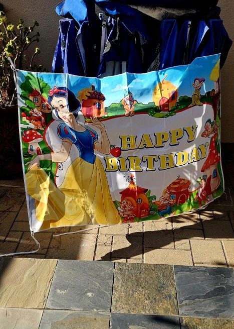 Snow White Happy Birthday Backdrop