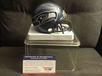 Autograph Seattle Seahawks Lawrence Jackson mini NFL helmet