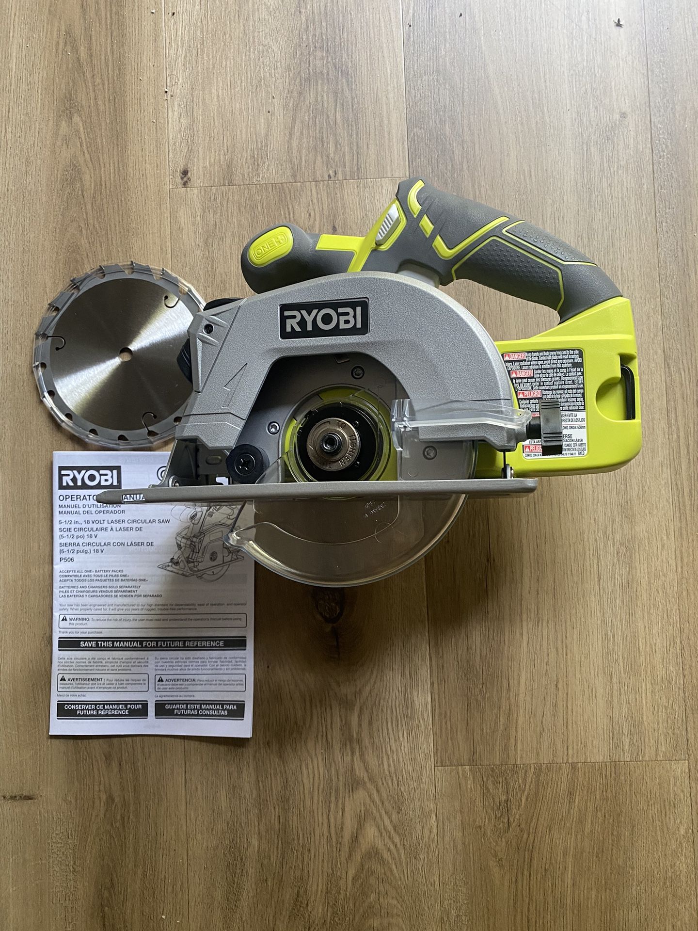New Ryobi-One 18V Cordless Circular Saw With New Blade