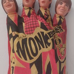 1966 Monkees Talking Hand Puppet 
Draw String Pull Finger 
by Mattel and 13 Monkees Post Cards.