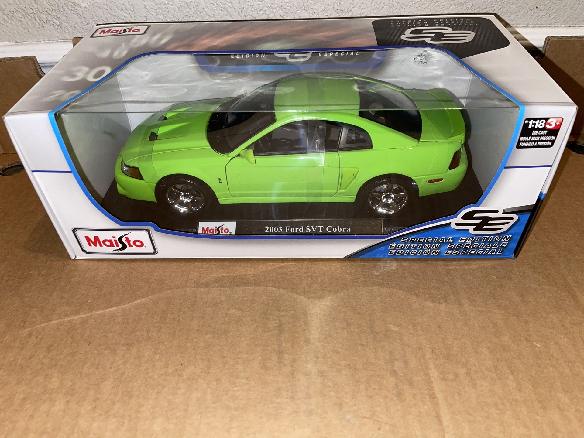 MAISTO 2003 Ford Mustang SVT Cobra Terminator GREEN Limited Edition 1/18 Scale DIECAST