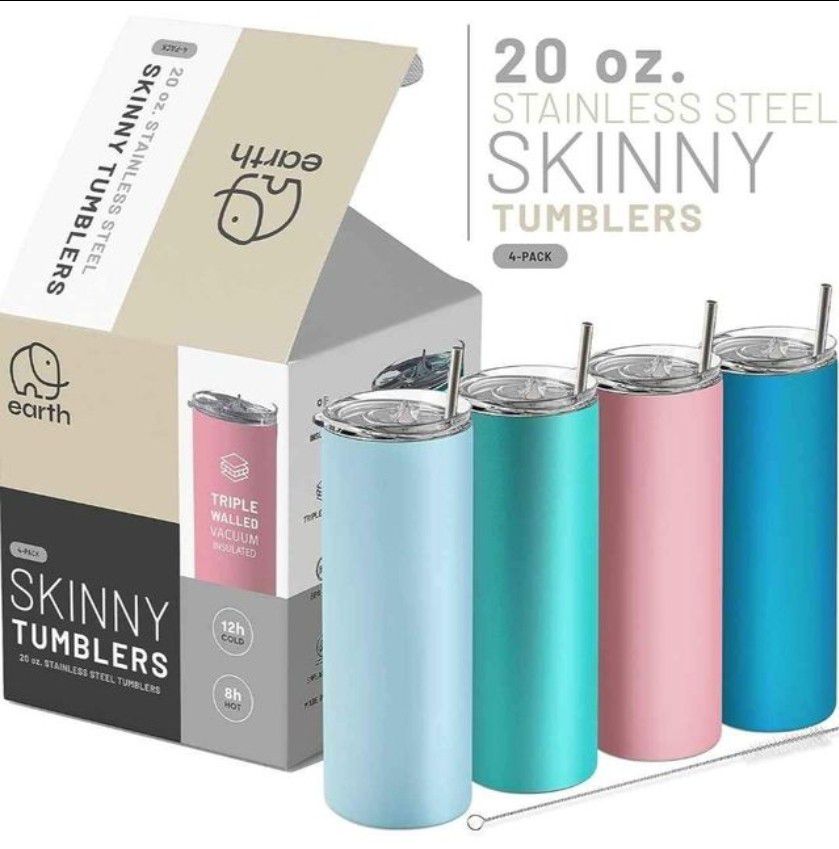 Cupture Skinny Acrylic Tumbler Cups with Straws - 18 oz, 8 Pack (Assorted  Colors) - Yahoo Shopping