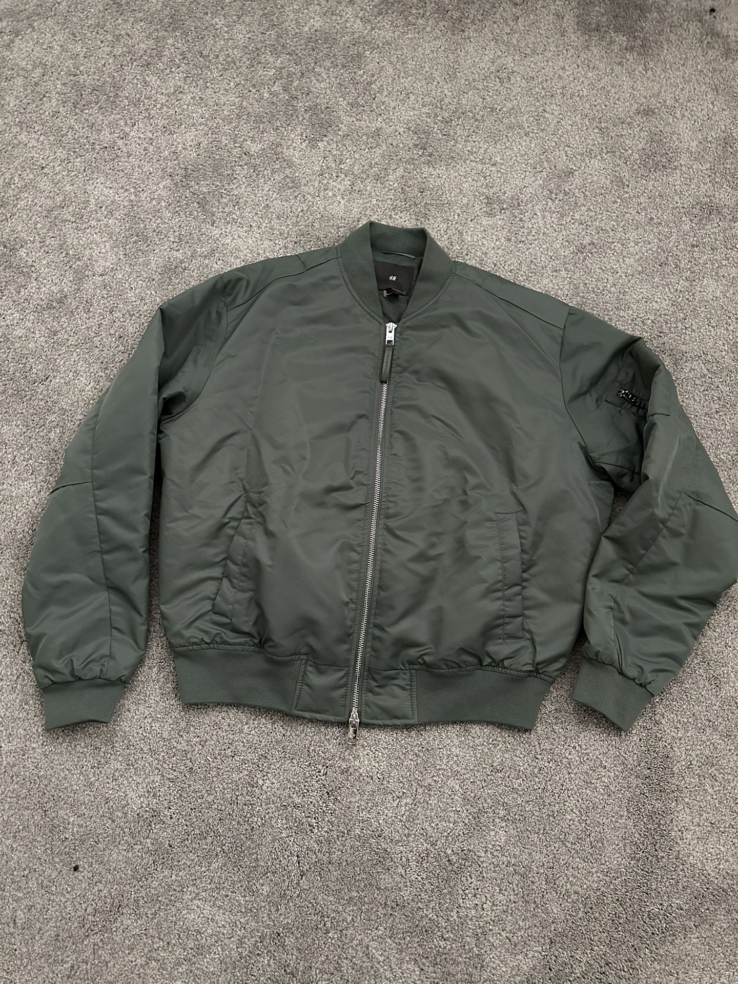 H&M Bomber Jacket – Dark Green – Size M – Brand New