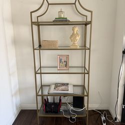 Gold Glass Bookshelf