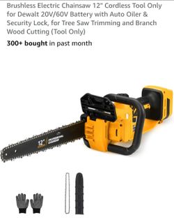 Brand New In Box Brushless Electric Chainsaw 12" Cordless Tool Only for Dewalt 20V/60V Battery