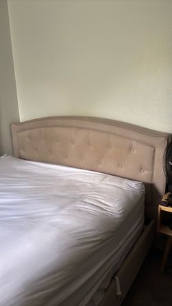 Queen headboard and bed frame